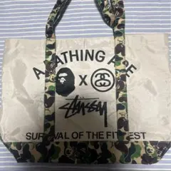 A BATHING APE x Stussy トートバッグ