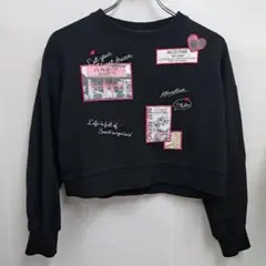 MEZZO PIANO 刺繍付きクロップドトレーナー