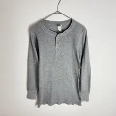 【J.E Morgan】グレー ヘンリーネック 長袖カットソー