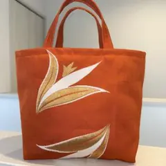 花柄オレンジ系和装用バッグ 箱付き - メルカリ