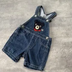 DOUBLE.B デニムオーバーオール クマ刺繍70-80のサムネイル