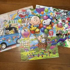スヌーピー、ミニオンズ、動物、ジグソーパズル 完成品 3点セットのサムネイル