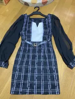 チェック柄シースルードレス