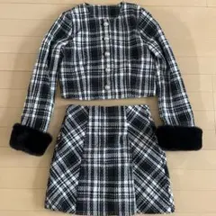 チェック柄ツイードセットアップ