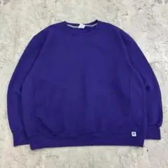 ラッセルアスレチック　無地　ブランク　Vガゼット　スウェット　古着　パープルXL