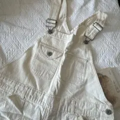 サマンサモスモス　アイボリー サロペット デニム　オーバーオール　ホワイト　白
