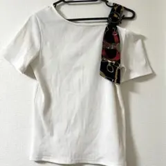 3/25まで GRL アシンメトリーショルダースカーフリブテレコトップス