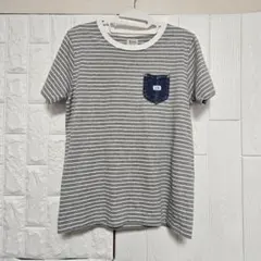 Lee ストライプ Tシャツ Lサイズ デニムポケット付き
