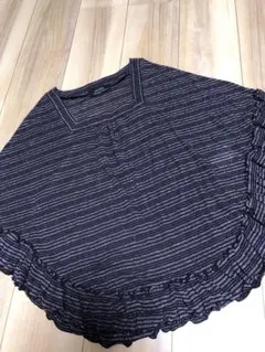 新品♡春物ラメ入りポンチョ型フリルベストM