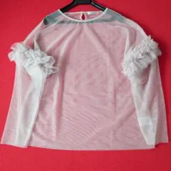 【新品】重ね着でオシャレ度UP袖ボリュームチュールブラウス✨春夏のレイヤードに◎