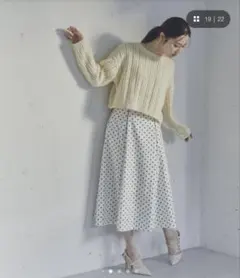 プロポーションボディドレッシング　ドットパイピングスカート