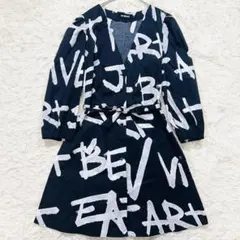 Desigual 22AW メッセージ ショート シャツワンピース　ブラック　Sのサムネイル