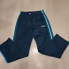 adidas レトロ　ネイビー ジャージパンツ ストライプ