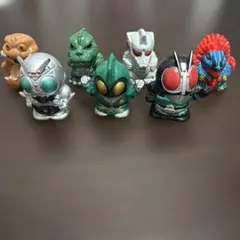 仮面ライダー　ウルトラマン　ゴジラ　指人形　ソフビ