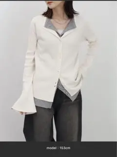 試着のみ ほぼ新品【NOGLE/ノグル】レイヤードリブカーディガン