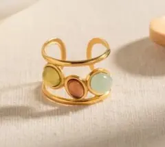 ゴールド カラフルレトロ ☆人気☆ 金 高品質サージカルステンレス フープリング