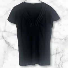 ロートレモアン　Tシャツ　ブラックTシャツ　半袖　レース装飾　Ｖネック　シンプル