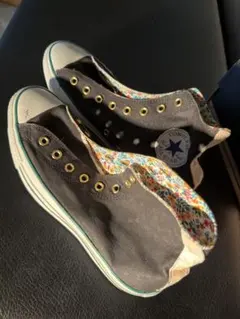 新品　Converse All Star黒 花柄 9.5