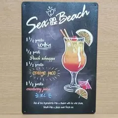 SEX ON THE BEACH カクテル ブリキ看板 OK2263