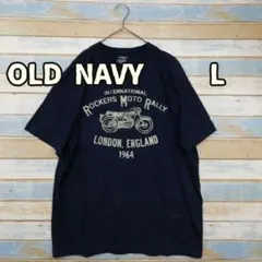 オールドネイビー ロッカーズ モトラリー Tシャツ 紺 L 00s【か475】のサムネイル