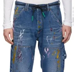 希少 OFF-WHITE オフホワイト ヴァージル期 クラッシュ加工 デニム OFF-WHITE DIAG WIZARD RELAXED FIT 1401 EXTREME BLEACH 加工