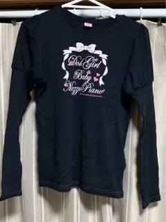 mezzo piano メゾピアノ　黒　長袖シャツ　L（160）パフスリーブ