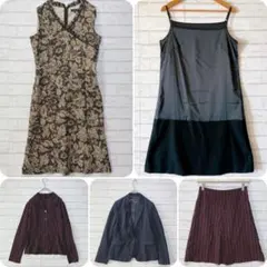 INDIVI レディースまとめ売り5点 ワンピース シャツ スカート ジャケットのサムネイル