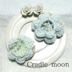 パステルカラーのお花のヘアゴム＊メロンソーダ