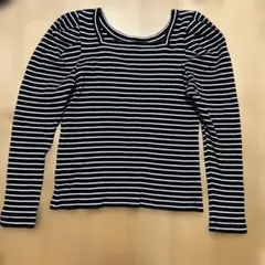 最終値下げ★GU リブ2WAYボリュームスリーブ　ボーダー