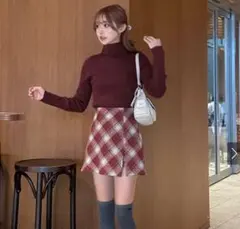 【最終値下げ】GRL タートルネックセーター ワインレッド　Sサイズ