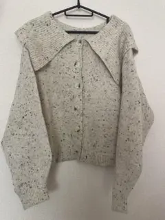 GRL ビックカラーニットカーディガン ベージュ