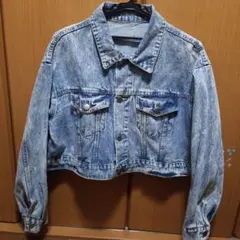 ライトブルー クロップドデニムジャケット