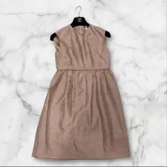 【希少美品】トロイメライ　ピンクベージュ　ノースリーブワンピース　パーディーのサムネイル