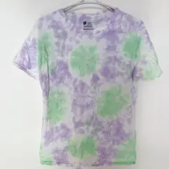 【M】ヘインズ Hanes タイダイ Tシャツ 紫 緑 100%コットン