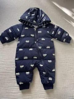 ネイビー 車プリント フリース内側 ダウン 60