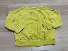 ブランシェス イエロー 花柄刺繍トレーナー 100cm