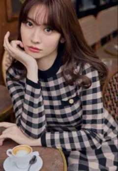 herlipto Plaid jacquard knit dress