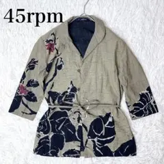 激レア✨45R 45rpm 藍染 インディゴ 七分袖 ジャケット シャツ 和柄