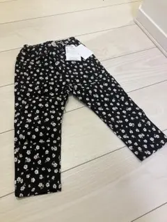 【週末限定新品未使用】アプレレクール90サイズ花柄パンツ 黒地 タグ付き