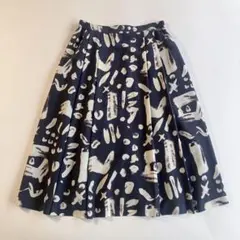 used レトロ アート 総柄 スカート 古着 ヴィンテージ vintage