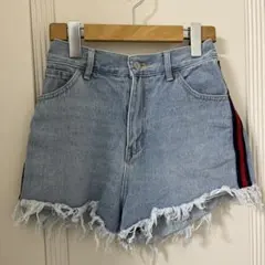 jouetie ジュエティ　ショートパンツ　フリンジデニム　ライン入りM