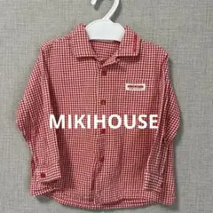 MIKIHOUSE ミキハウス 赤白のギンガムチェック シャツ 90cm