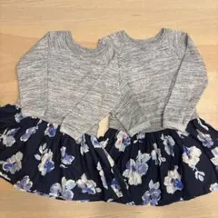 BabyGAP 花柄スカート×スウェット　ドッキングワンピース 105 110