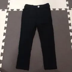 110cm 黒　ストレッチ　ボトム　裏起毛　無地　シンプル
