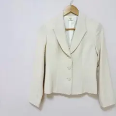 背抜きシングルテーラードジャケット　セレモニースーツ　M　アイボリー系　入学式