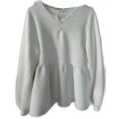 ホワイト ペプラムデザイン スウェット