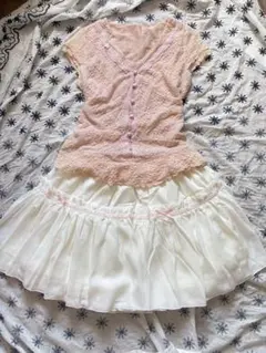 トゥララ レース リボン 半袖 ビジュー パーカー 激レア 姫系 ギャル ドット トゥララ レース リボン 半袖 ビジュー パーカー 激レア 姫系