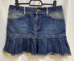 コムサイズム　デニム　ミニスカート　L　綿100％のサムネイル