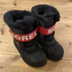 SOREL 子供用スノーブーツ サイズ14 ブラック/レッド