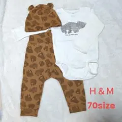 ◐H&M ロンパース ３点セット くまちゃん 6〜9m◐
